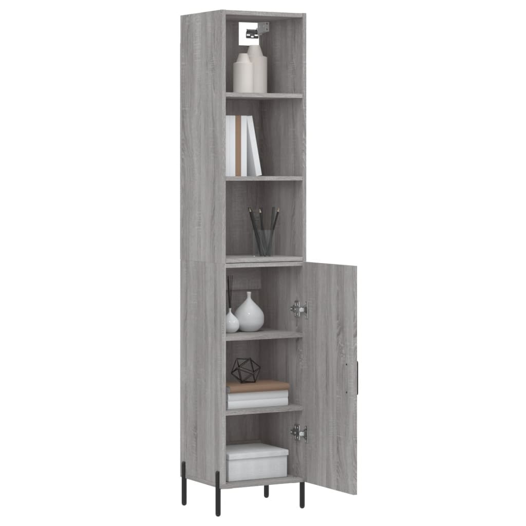 Highboard Grau Sonoma 34,5x34x180 cm Holzwerkstoff