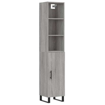 Highboard Grau Sonoma 34,5x34x180 cm Holzwerkstoff