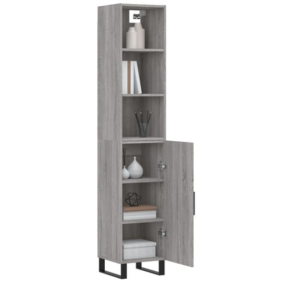 Highboard Grau Sonoma 34,5x34x180 cm Holzwerkstoff