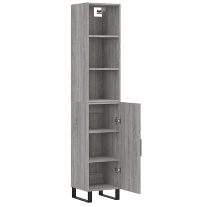 Highboard Grau Sonoma 34,5x34x180 cm Holzwerkstoff