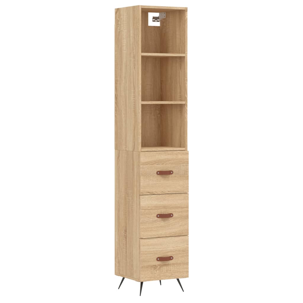 Highboard Sonoma-Eiche 34,5x34x180 cm Holzwerkstoff