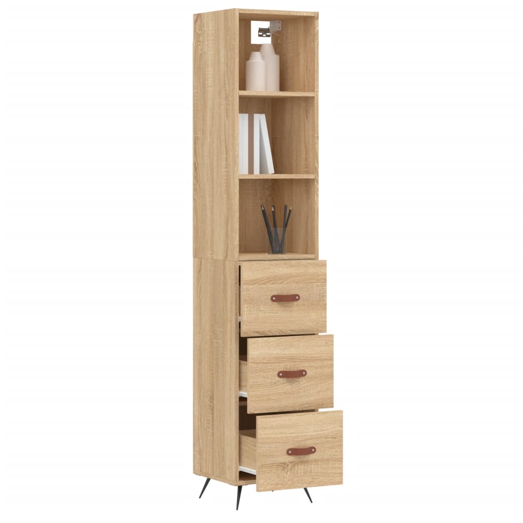 Highboard Sonoma-Eiche 34,5x34x180 cm Holzwerkstoff