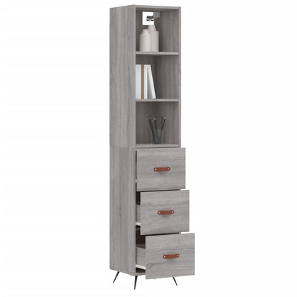 Highboard Grau Sonoma 34,5x34x180 cm Holzwerkstoff