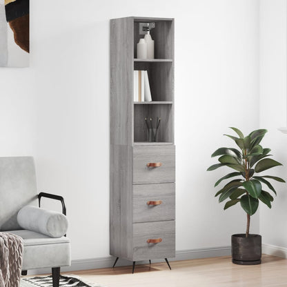 Highboard Grau Sonoma 34,5x34x180 cm Holzwerkstoff