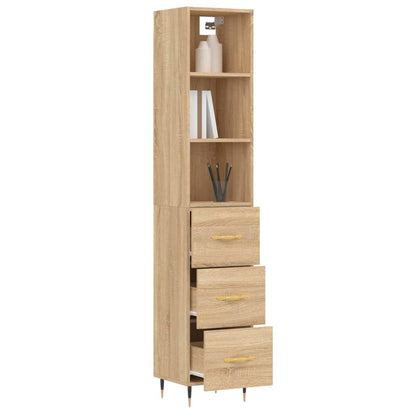 Highboard Sonoma-Eiche 34,5x34x180 cm Holzwerkstoff