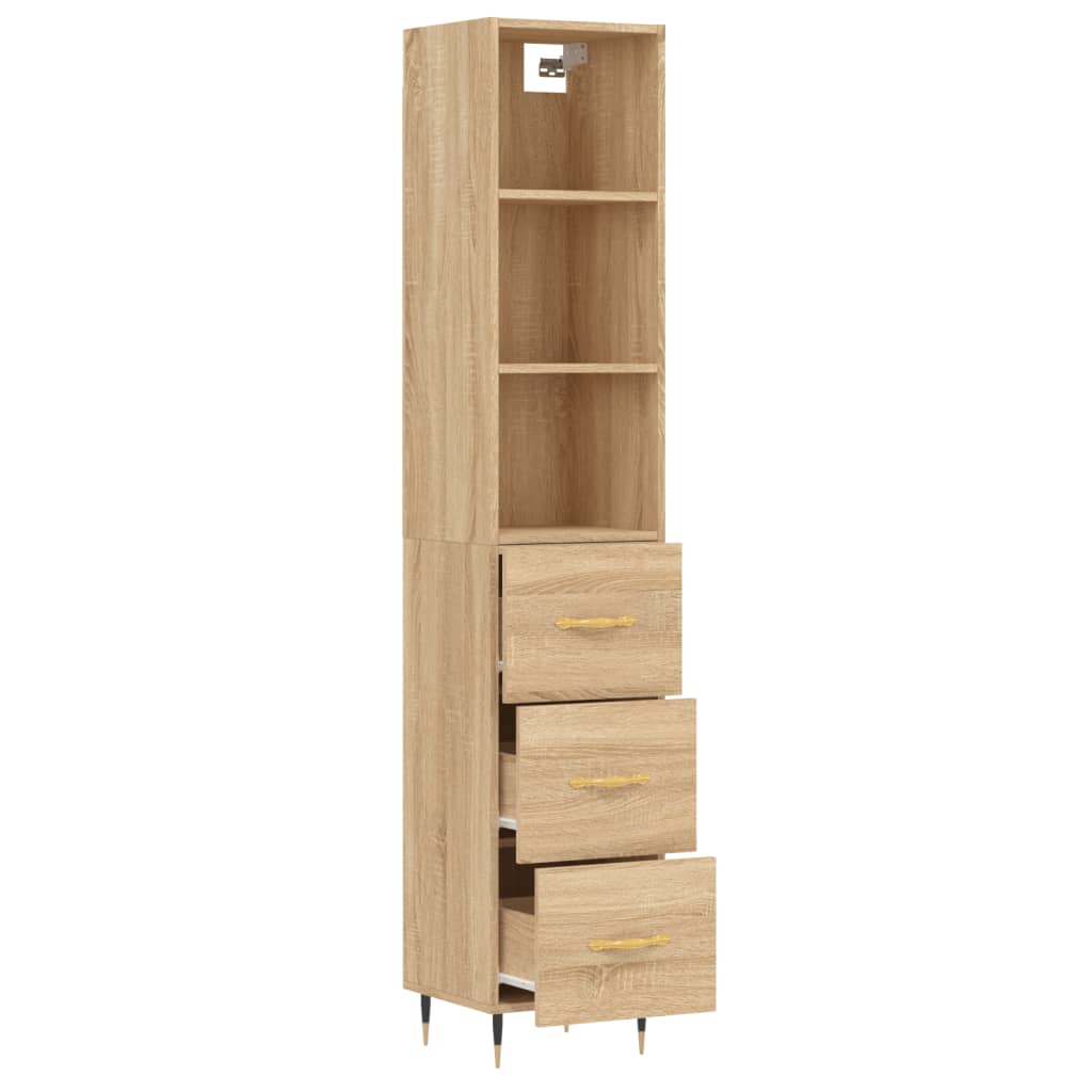 Highboard Sonoma-Eiche 34,5x34x180 cm Holzwerkstoff