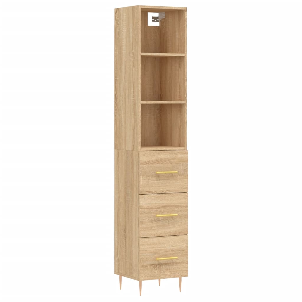 Highboard Sonoma-Eiche 34,5x34x180 cm Holzwerkstoff