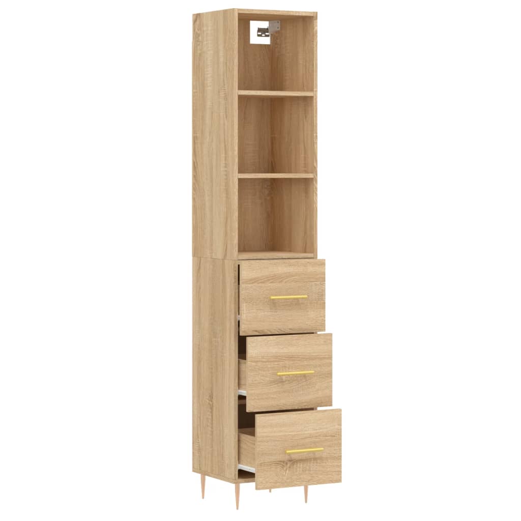 Highboard Sonoma-Eiche 34,5x34x180 cm Holzwerkstoff