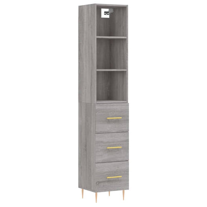 Highboard Grau Sonoma 34,5x34x180 cm Holzwerkstoff