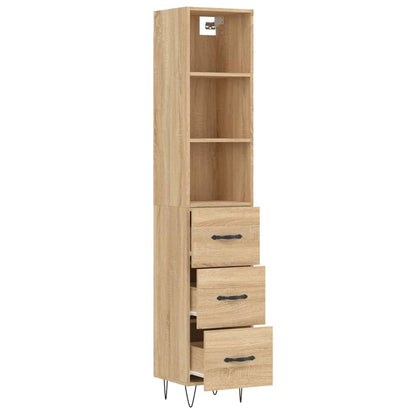 Highboard Sonoma-Eiche 34,5x34x180 cm Holzwerkstoff