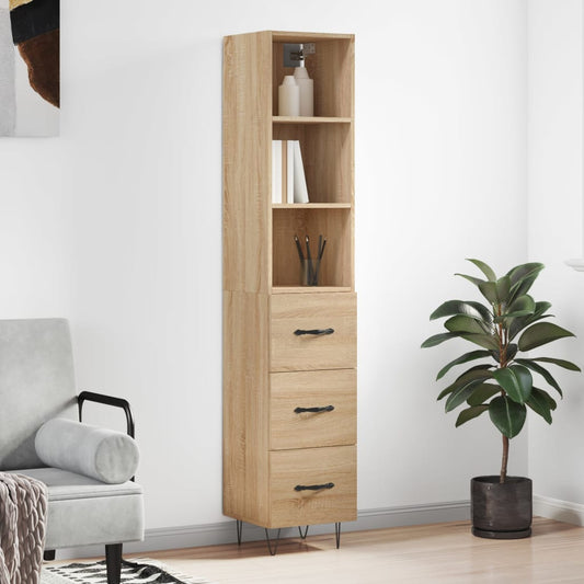 Highboard Sonoma-Eiche 34,5x34x180 cm Holzwerkstoff