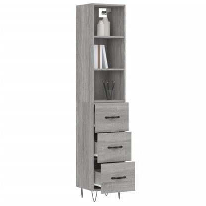 Highboard Grau Sonoma 34,5x34x180 cm Holzwerkstoff