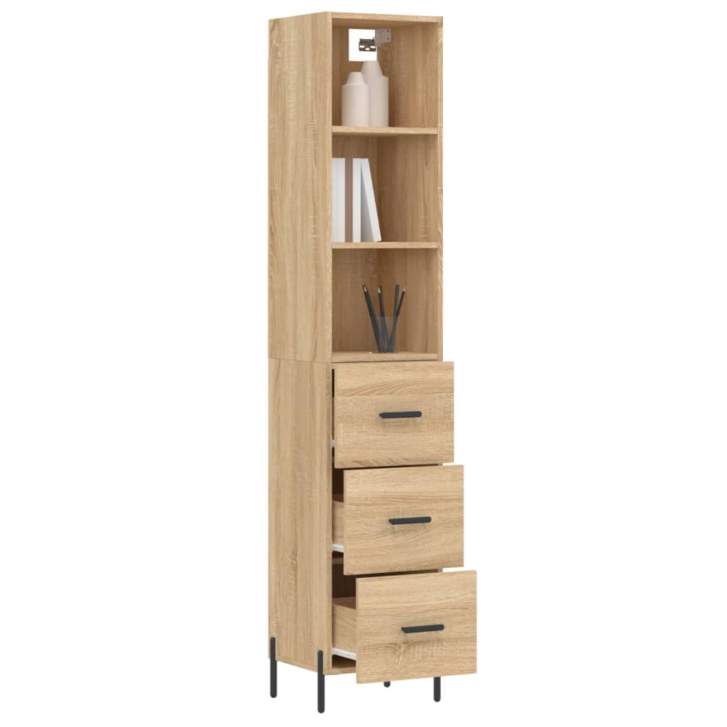 Highboard Sonoma-Eiche 34,5x34x180 cm Holzwerkstoff