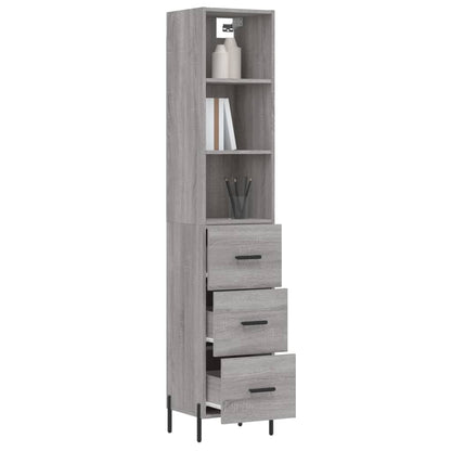 Highboard Grau Sonoma 34,5x34x180 cm Holzwerkstoff