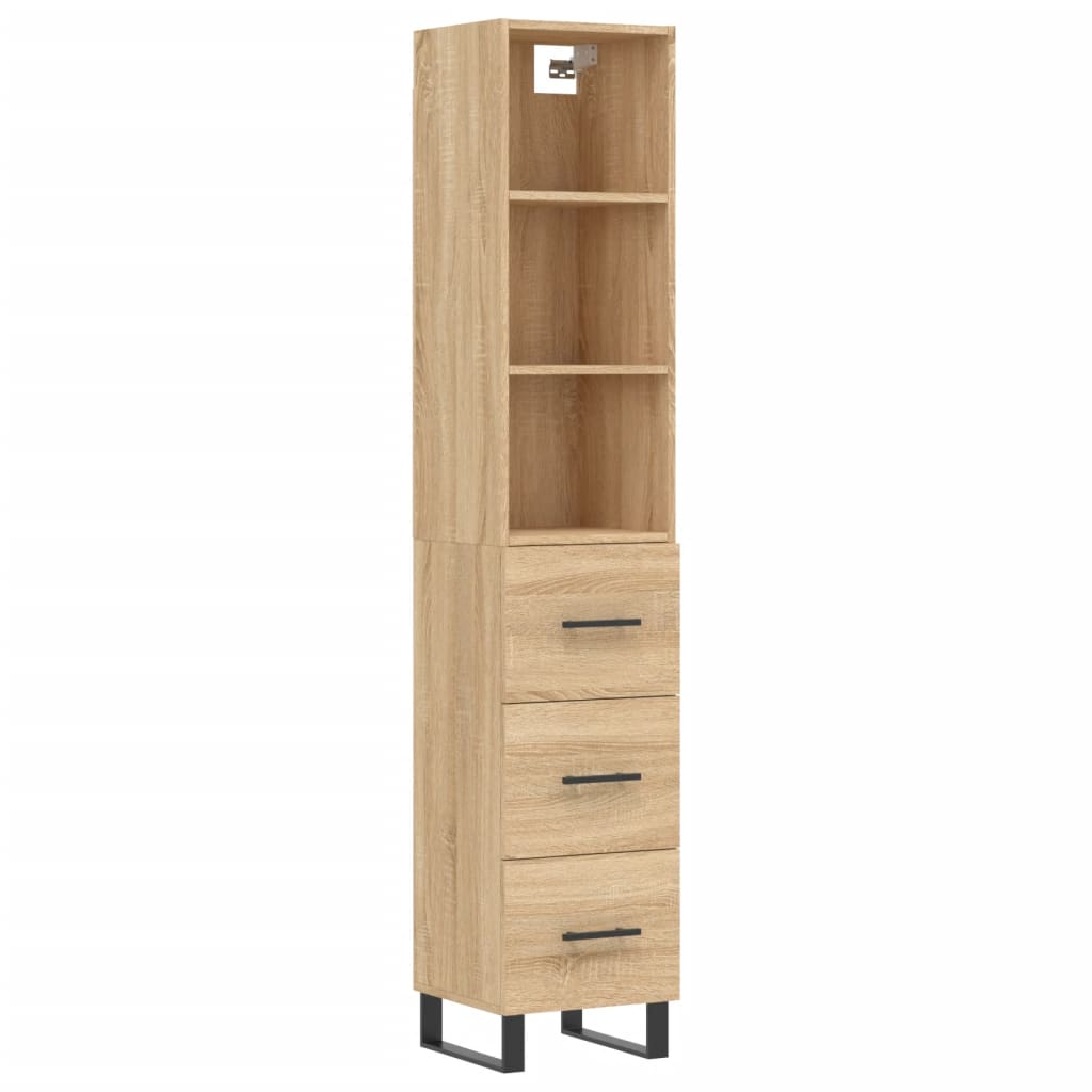 Highboard Sonoma-Eiche 34,5x34x180 cm Holzwerkstoff