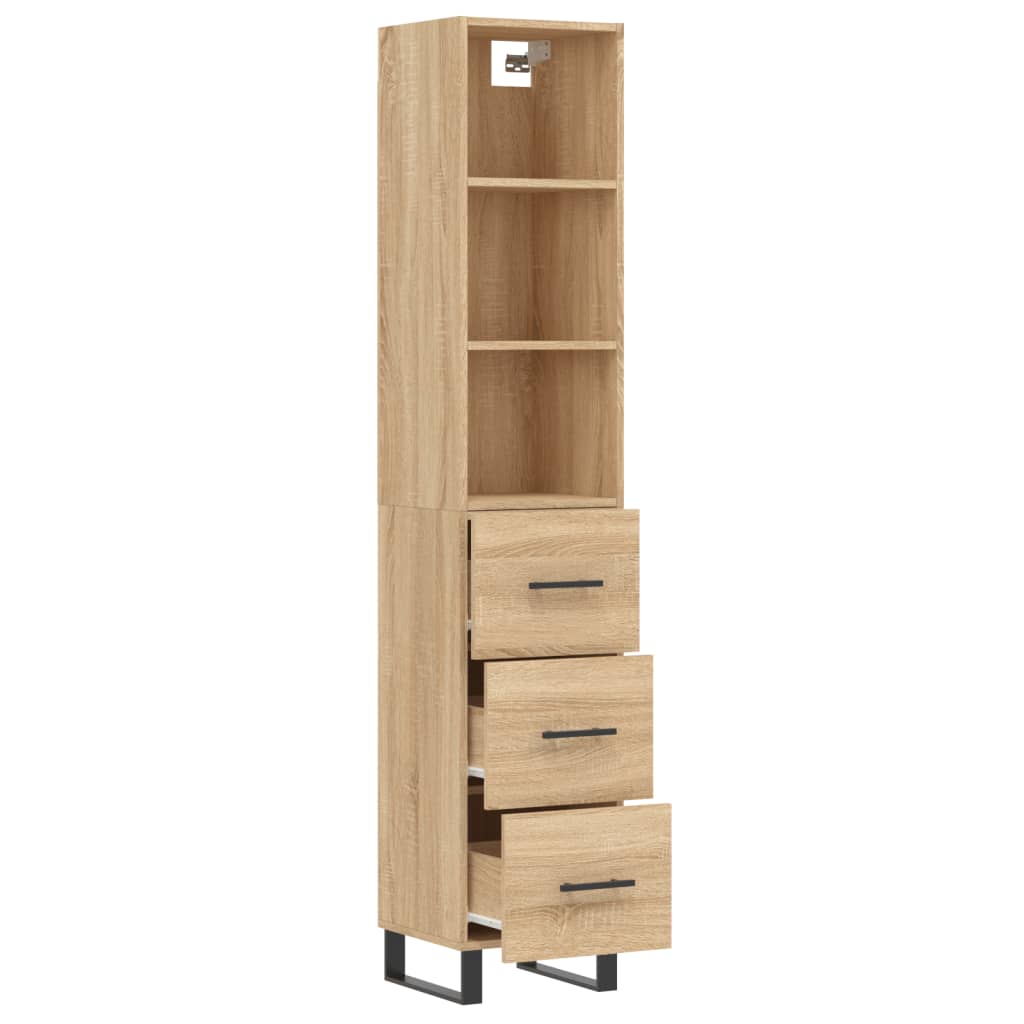 Highboard Sonoma-Eiche 34,5x34x180 cm Holzwerkstoff