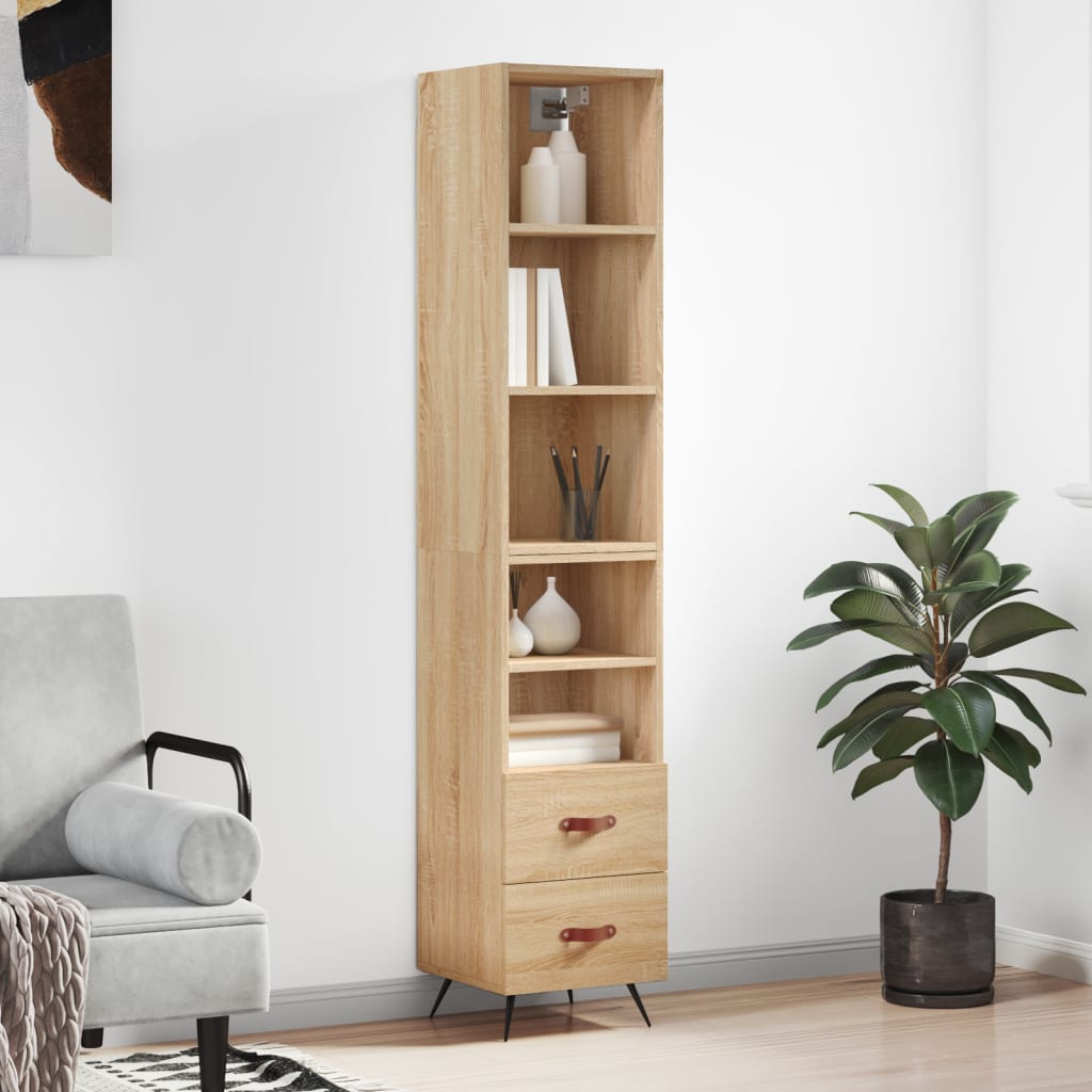 Highboard Sonoma-Eiche 34,5x34x180 cm Holzwerkstoff