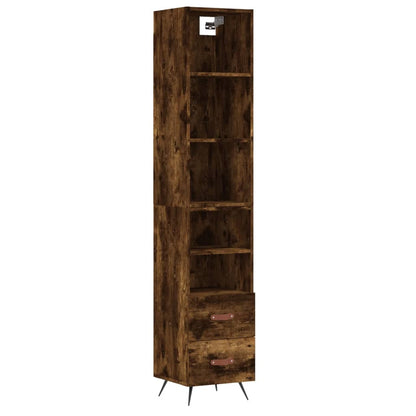 Highboard Räuchereiche 34,5x34x180 cm Holzwerkstoff