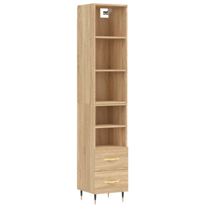 Highboard Sonoma-Eiche 34,5x34x180 cm Holzwerkstoff