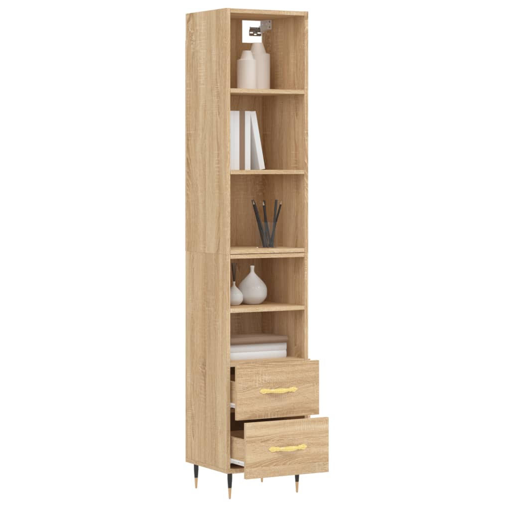 Highboard Sonoma-Eiche 34,5x34x180 cm Holzwerkstoff