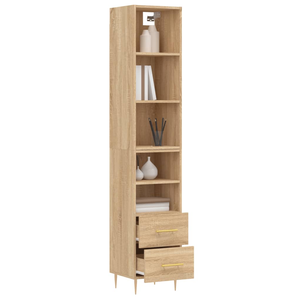 Highboard Sonoma-Eiche 34,5x34x180 cm Holzwerkstoff