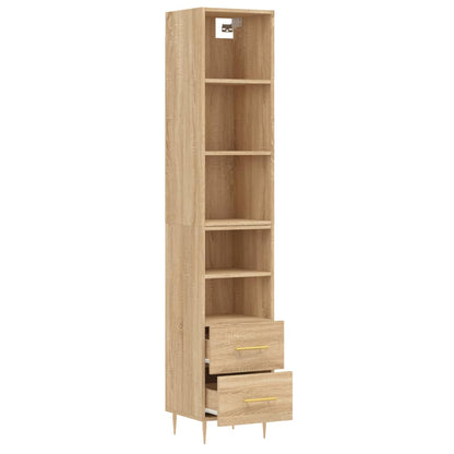 Highboard Sonoma-Eiche 34,5x34x180 cm Holzwerkstoff