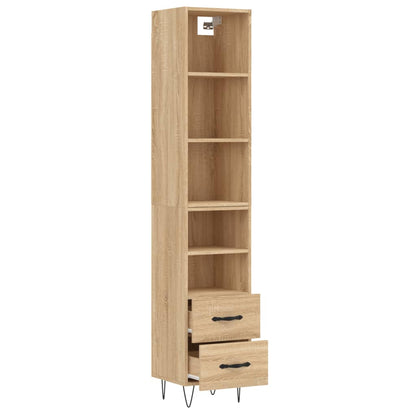 Highboard Sonoma-Eiche 34,5x34x180 cm Holzwerkstoff