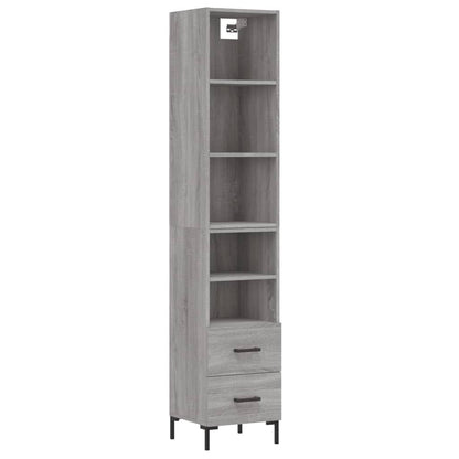 Highboard Grau Sonoma 34,5x34x180 cm Holzwerkstoff