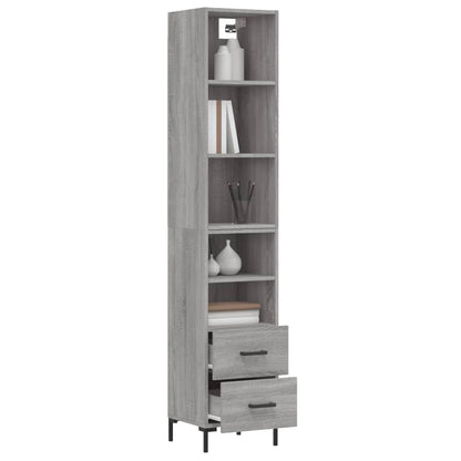 Highboard Grau Sonoma 34,5x34x180 cm Holzwerkstoff