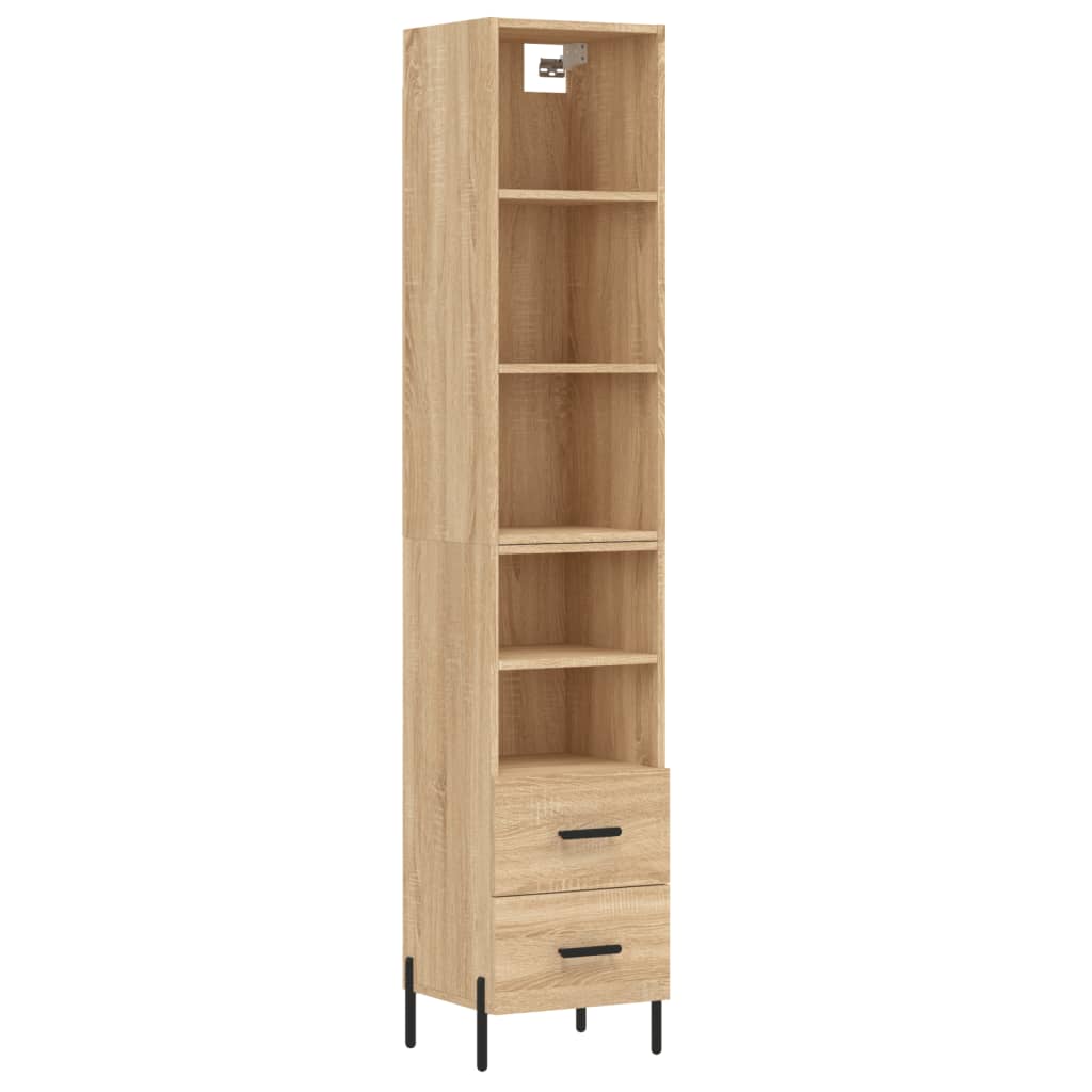 Highboard Sonoma-Eiche 34,5x34x180 cm Holzwerkstoff