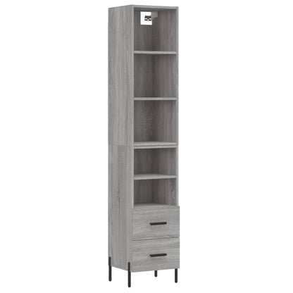 Highboard Grau Sonoma 34,5x34x180 cm Holzwerkstoff