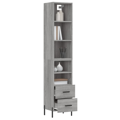 Highboard Grau Sonoma 34,5x34x180 cm Holzwerkstoff