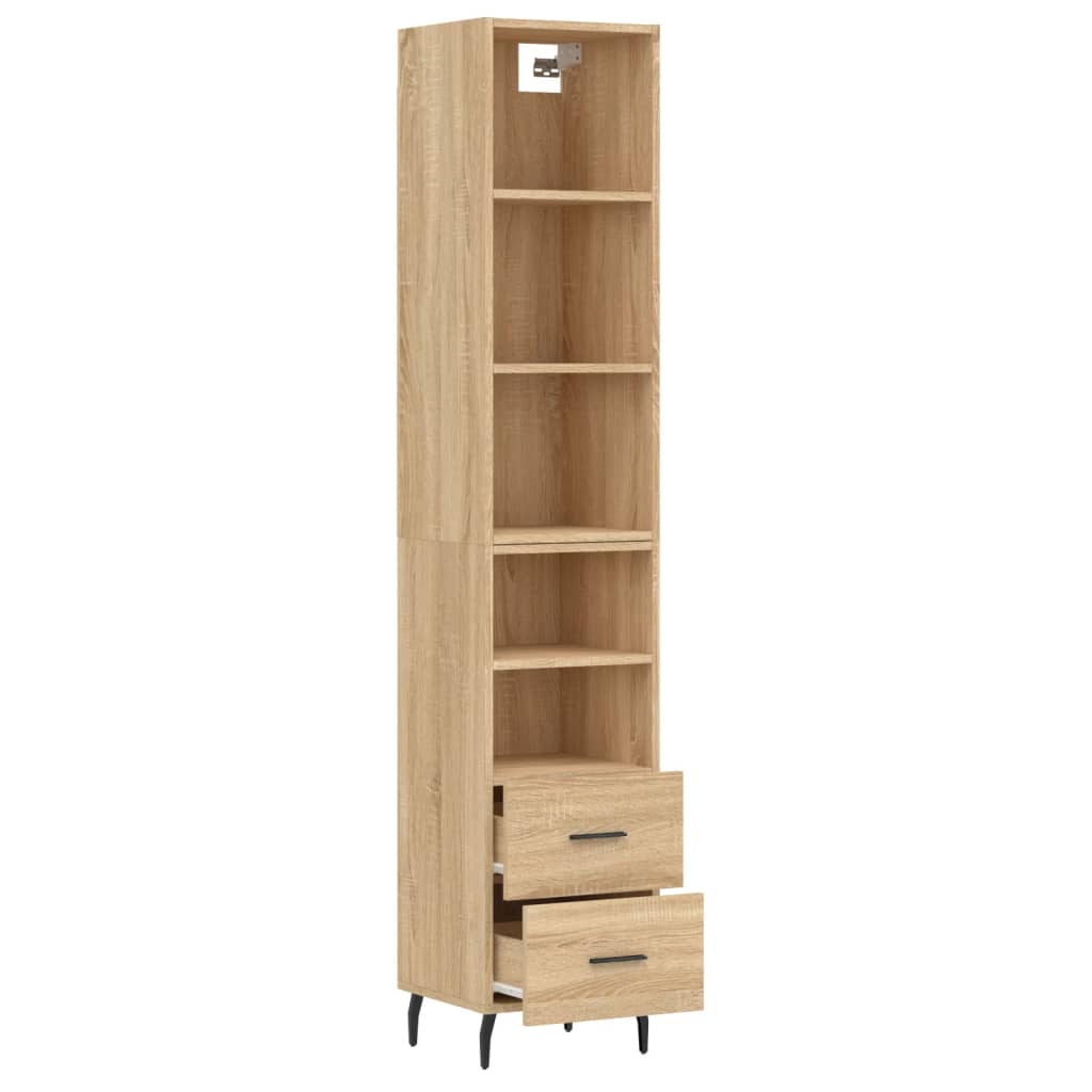 Highboard Sonoma-Eiche 34,5x34x180 cm Holzwerkstoff