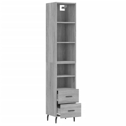 Highboard Grau Sonoma 34,5x34x180 cm Holzwerkstoff