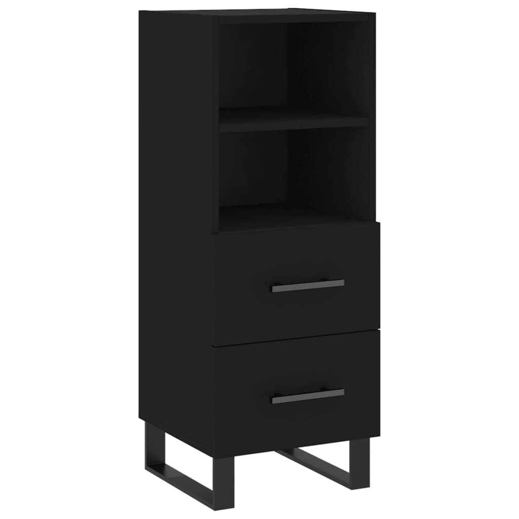 Highboard Schwarz 34,5x34x180 cm Holzwerkstoff