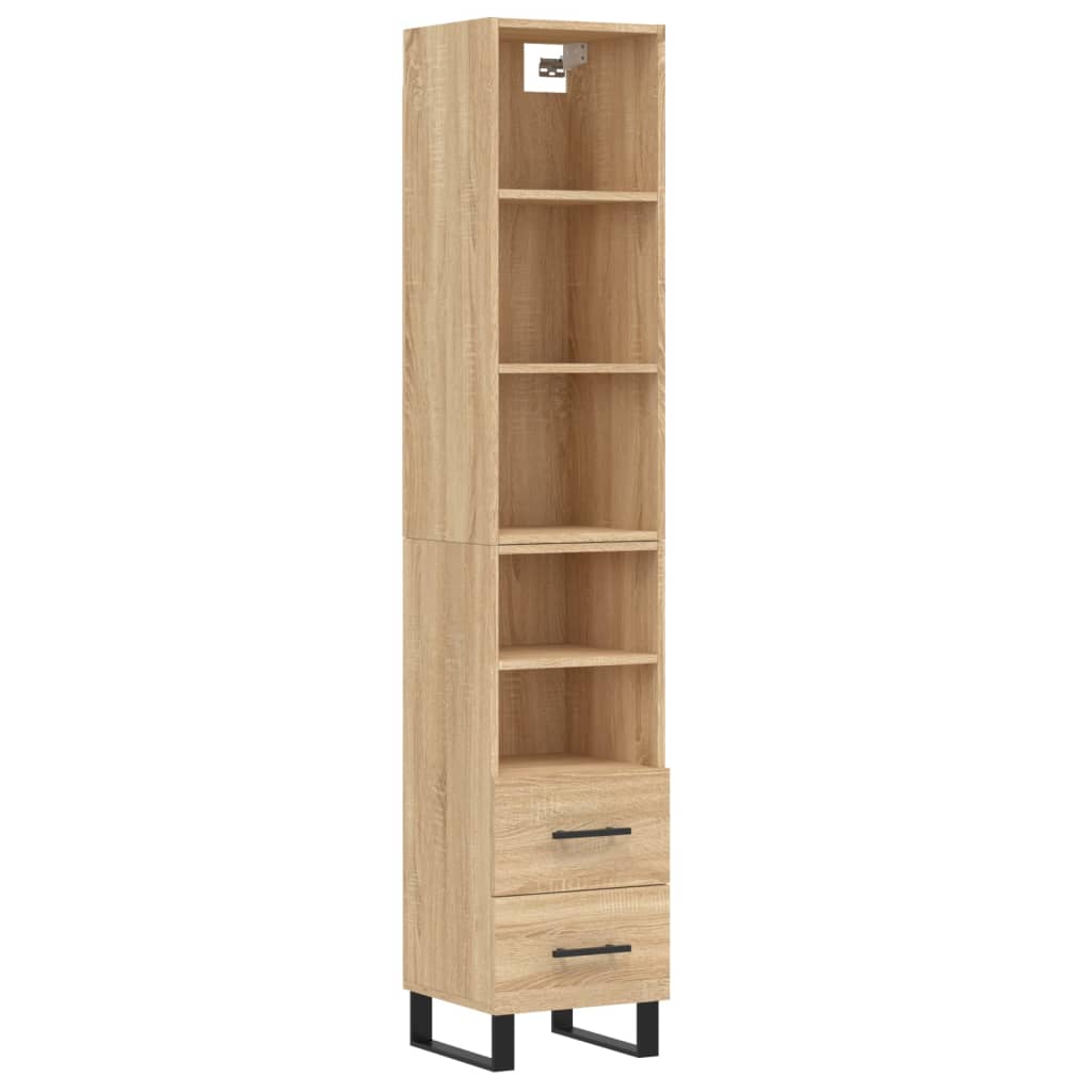 Highboard Sonoma-Eiche 34,5x34x180 cm Holzwerkstoff