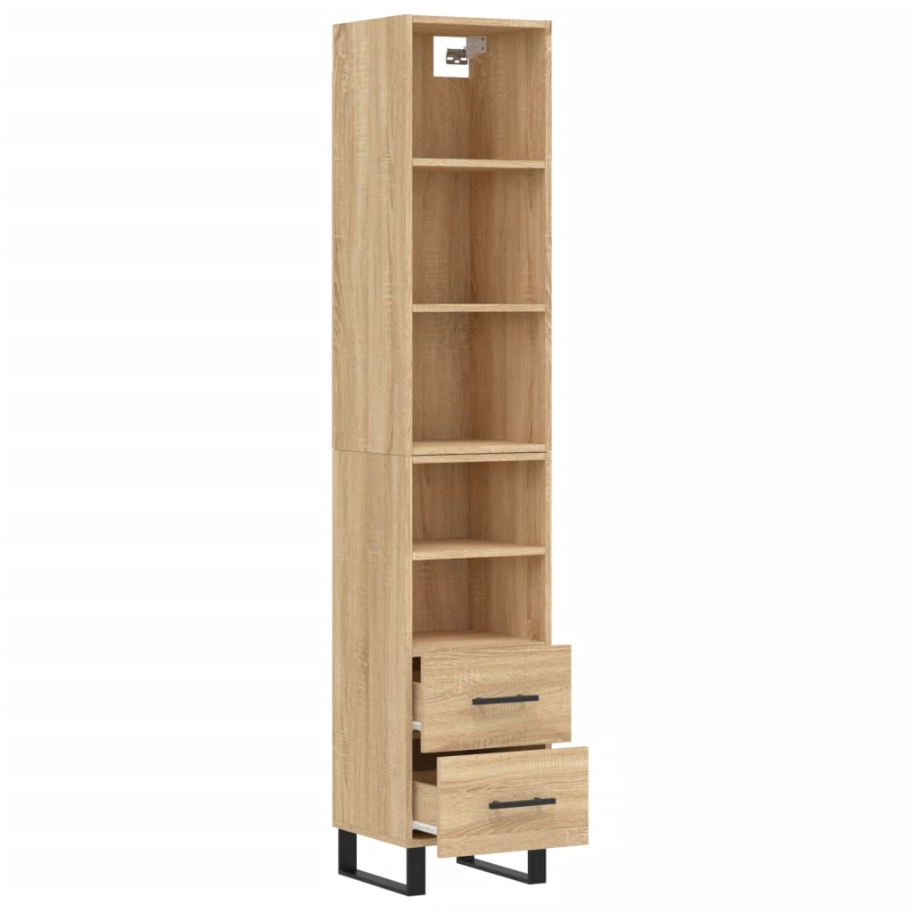 Highboard Sonoma-Eiche 34,5x34x180 cm Holzwerkstoff