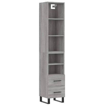 Highboard Grau Sonoma 34,5x34x180 cm Holzwerkstoff