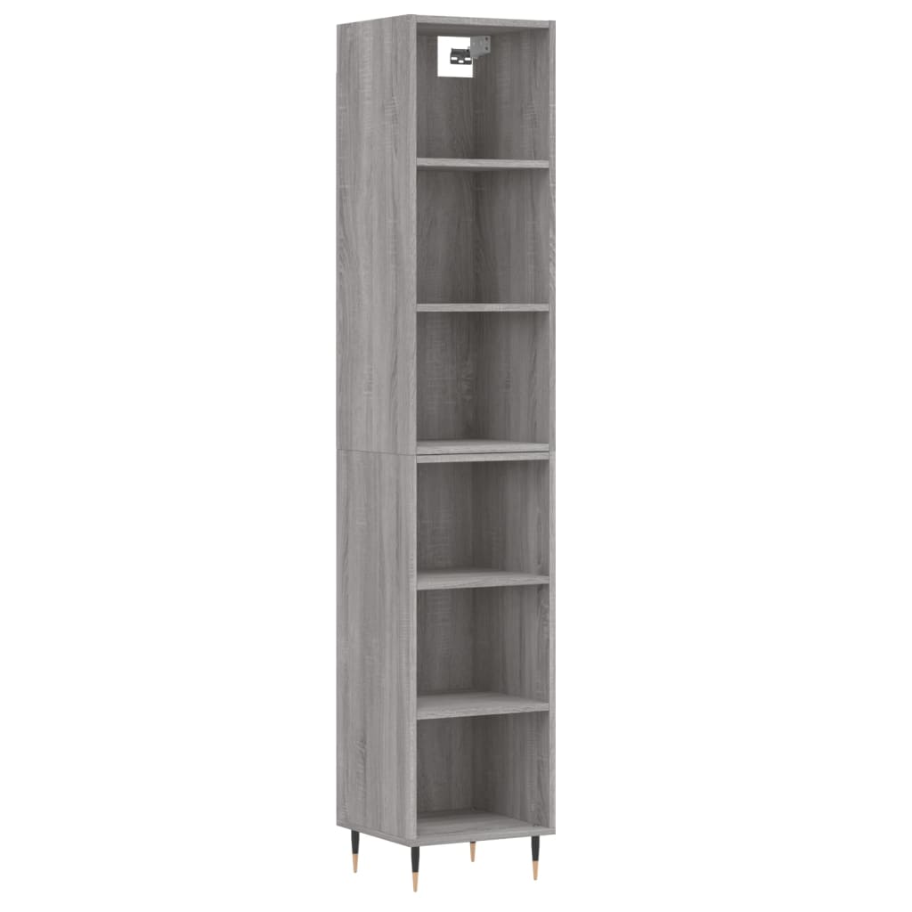 Highboard Grau Sonoma 34,5x32,5x180 cm Holzwerkstoff