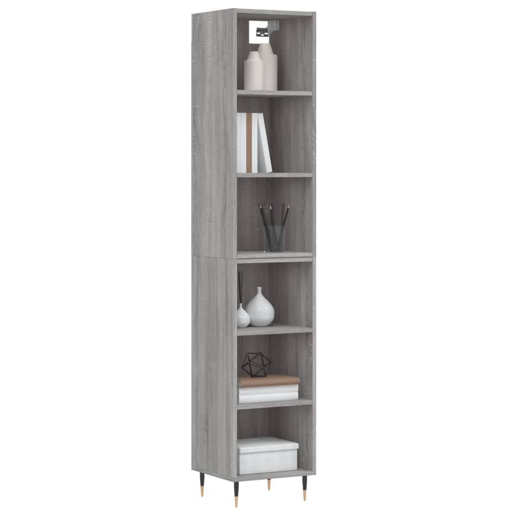 Highboard Grau Sonoma 34,5x32,5x180 cm Holzwerkstoff