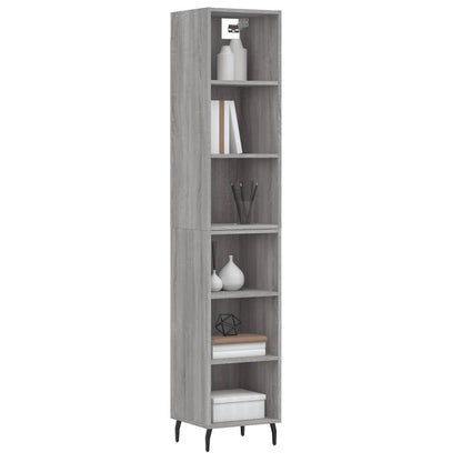 Highboard Grau Sonoma 34,5x32,5x180 cm Holzwerkstoff