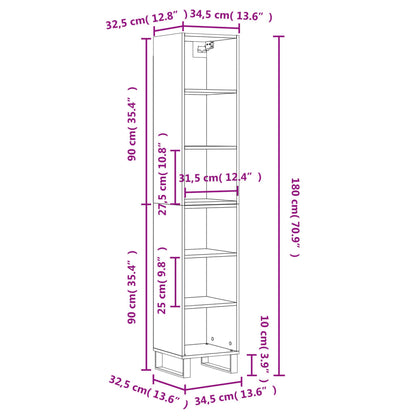 Highboard Sonoma-Eiche 34,5x32,5x180 cm Holzwerkstoff