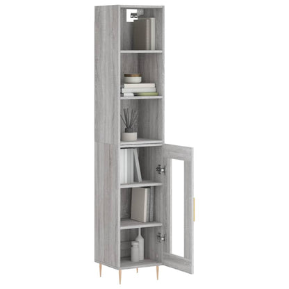 Highboard Grau Sonoma 34,5x34x180 cm Holzwerkstoff