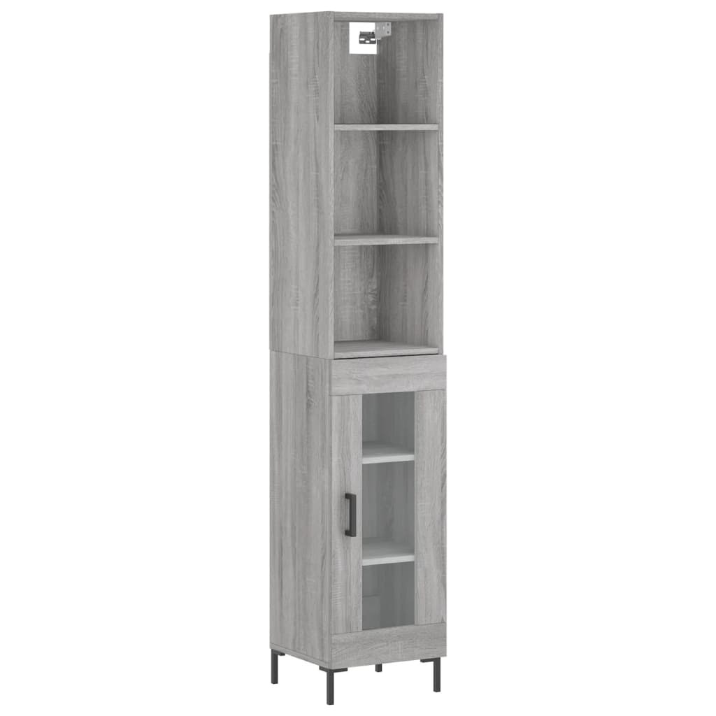 Highboard Grau Sonoma 34,5x34x180 cm Holzwerkstoff