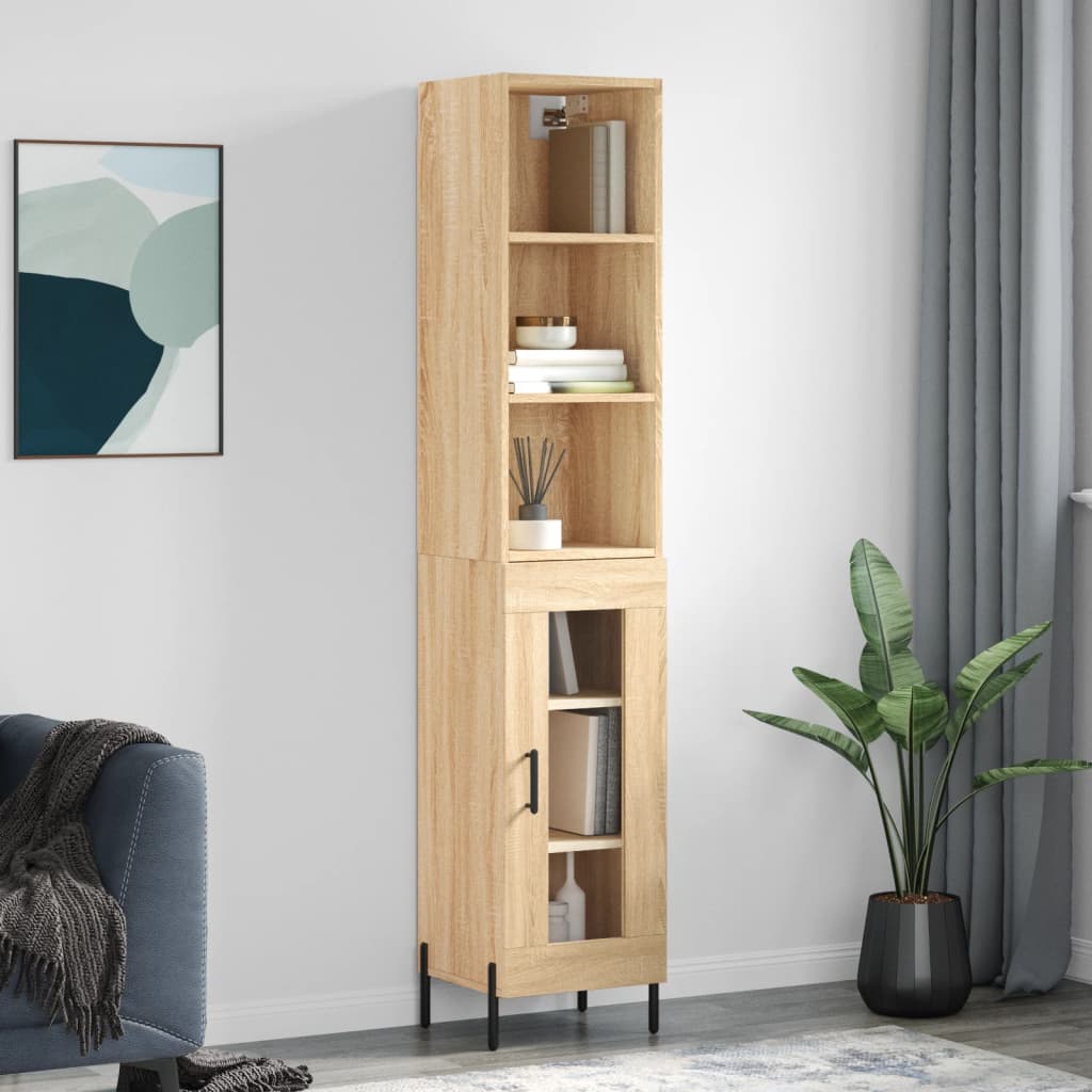 Highboard Sonoma-Eiche 34,5x34x180 cm Holzwerkstoff