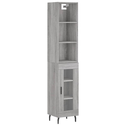 Highboard Grau Sonoma 34,5x34x180 cm Holzwerkstoff