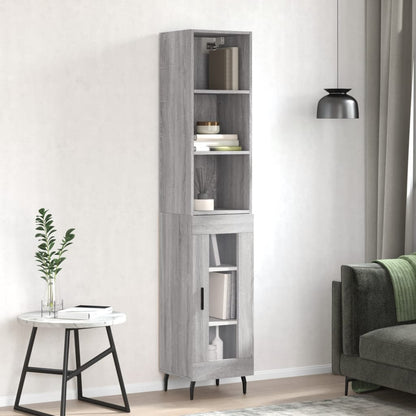 Highboard Grau Sonoma 34,5x34x180 cm Holzwerkstoff