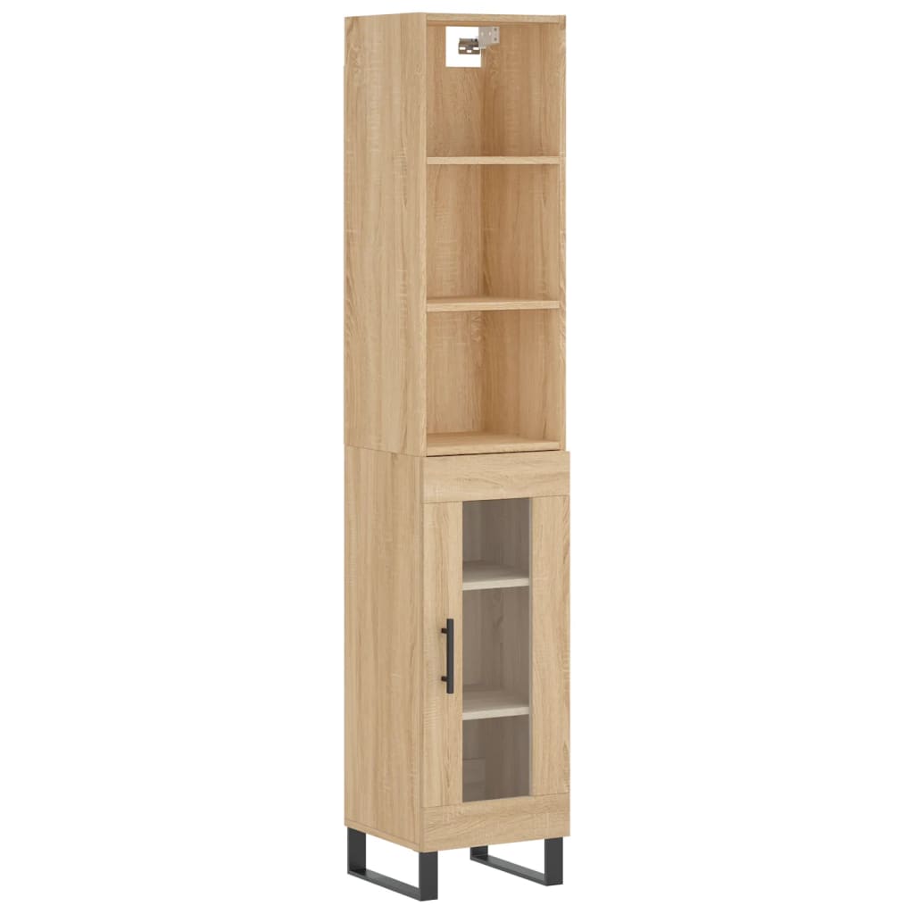 Highboard Sonoma-Eiche 34,5x34x180 cm Holzwerkstoff