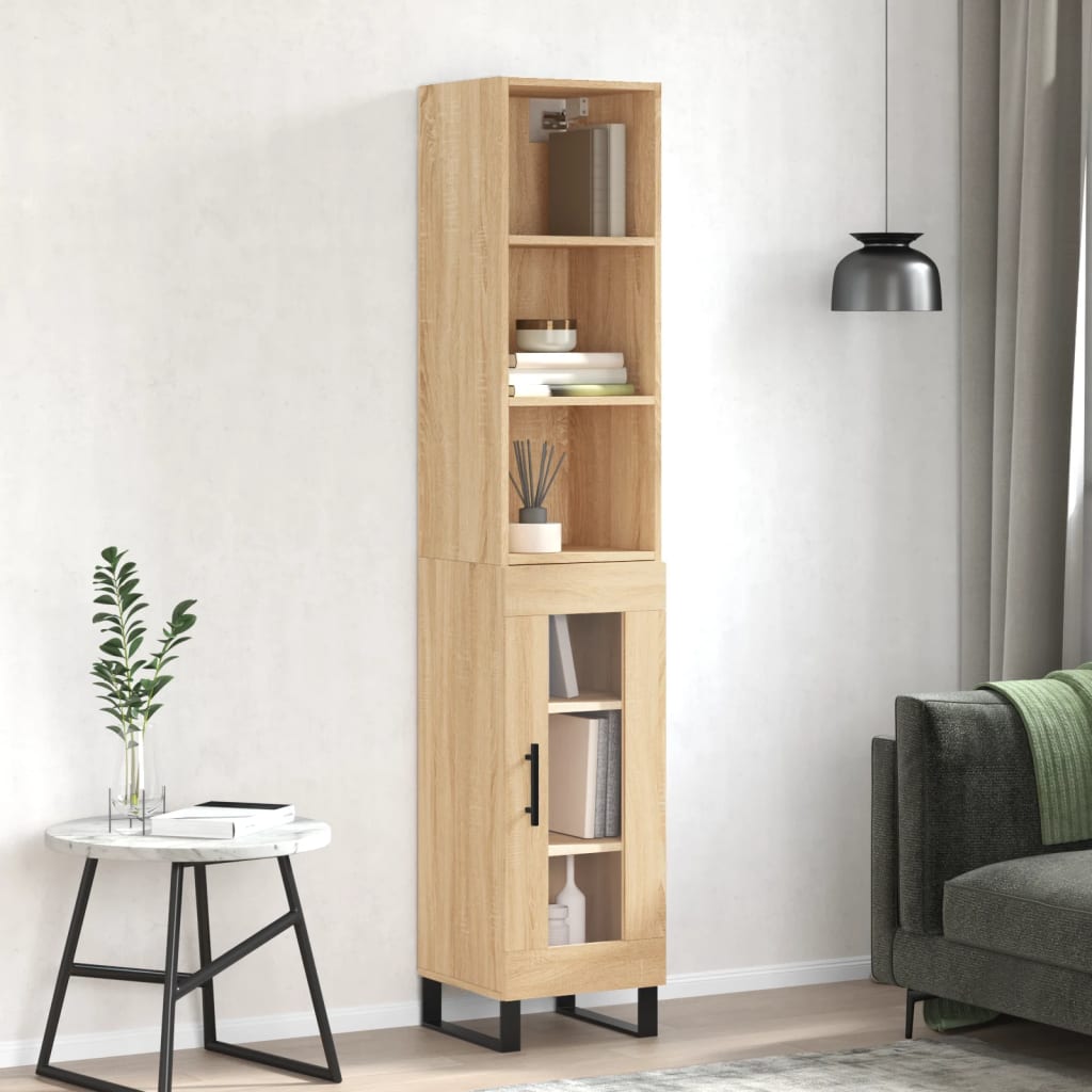 Highboard Sonoma-Eiche 34,5x34x180 cm Holzwerkstoff