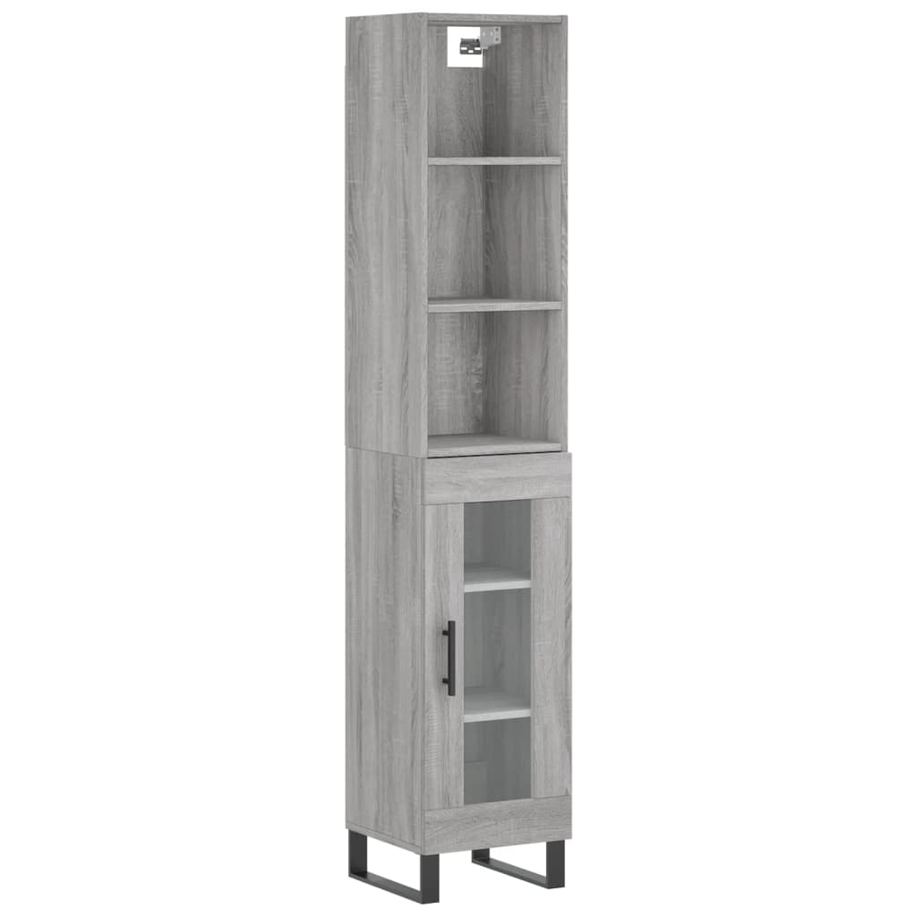 Highboard Grau Sonoma 34,5x34x180 cm Holzwerkstoff